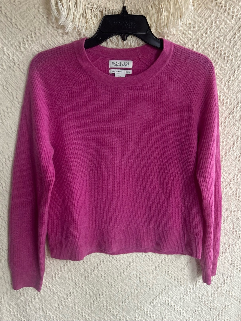Rachel Zoe Vivid Fuchsia Cashmere Crewneck Sweater